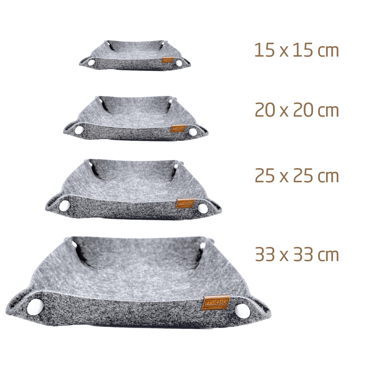 Filzschale mit Druckknöpfen. 3+1 Set