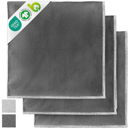 Geschirrtücher aus 100% Bio-Baumwolle mit edler Ziernaht - 3er Set - 70 x 45 cm