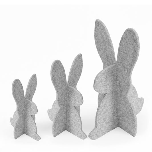 Filz Osterhasen – 3er-Set für stilvolle Osterdeko und Tischdeko
