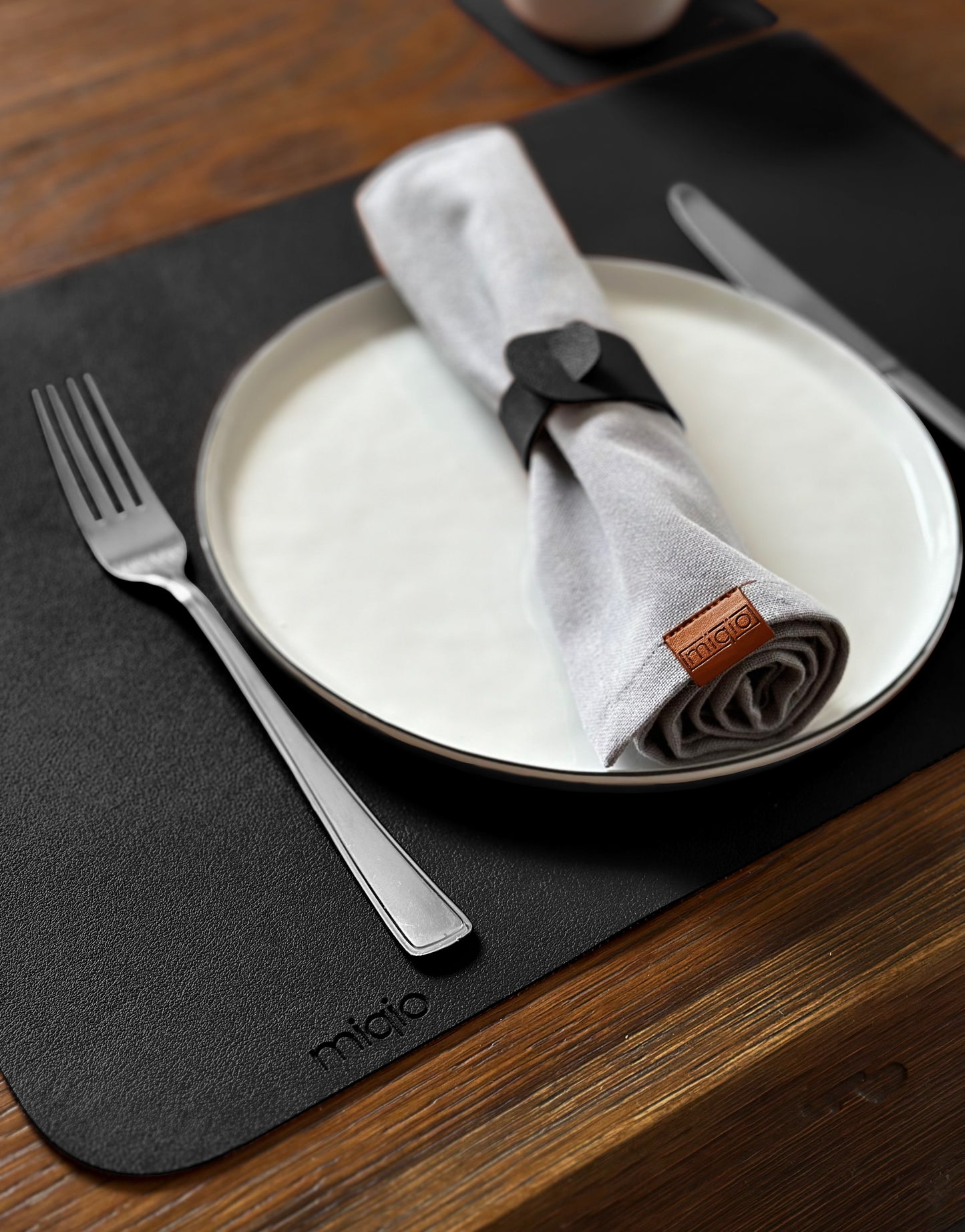 Tischset rechteckig aus Kunstleder - 6er-Set/18-teilig - 44 x 30 cm