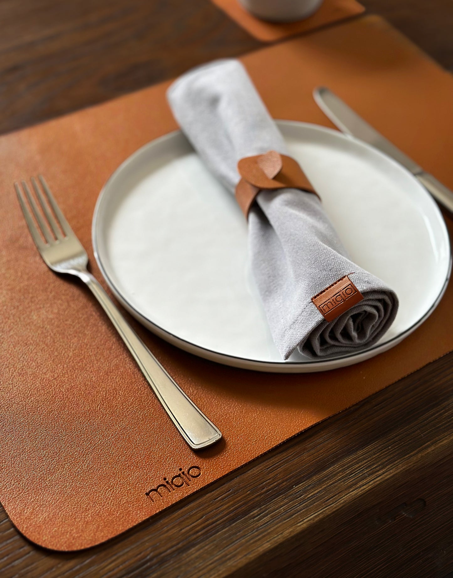 Tischset rechteckig aus Kunstleder - 6er-Set/18-teilig - 44 x 30 cm