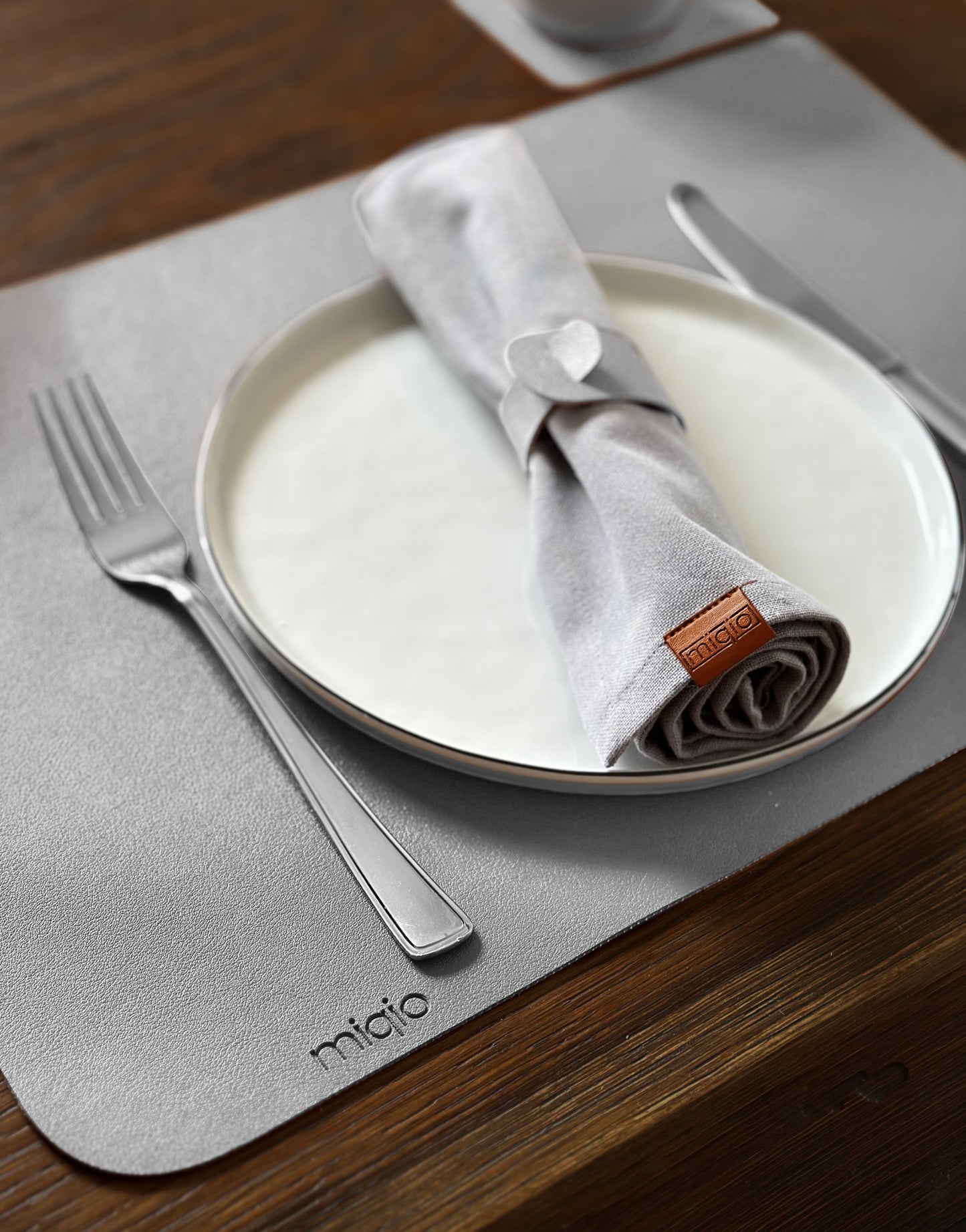 Tischset rechteckig aus Kunstleder - 6er-Set/18-teilig - 44 x 30 cm