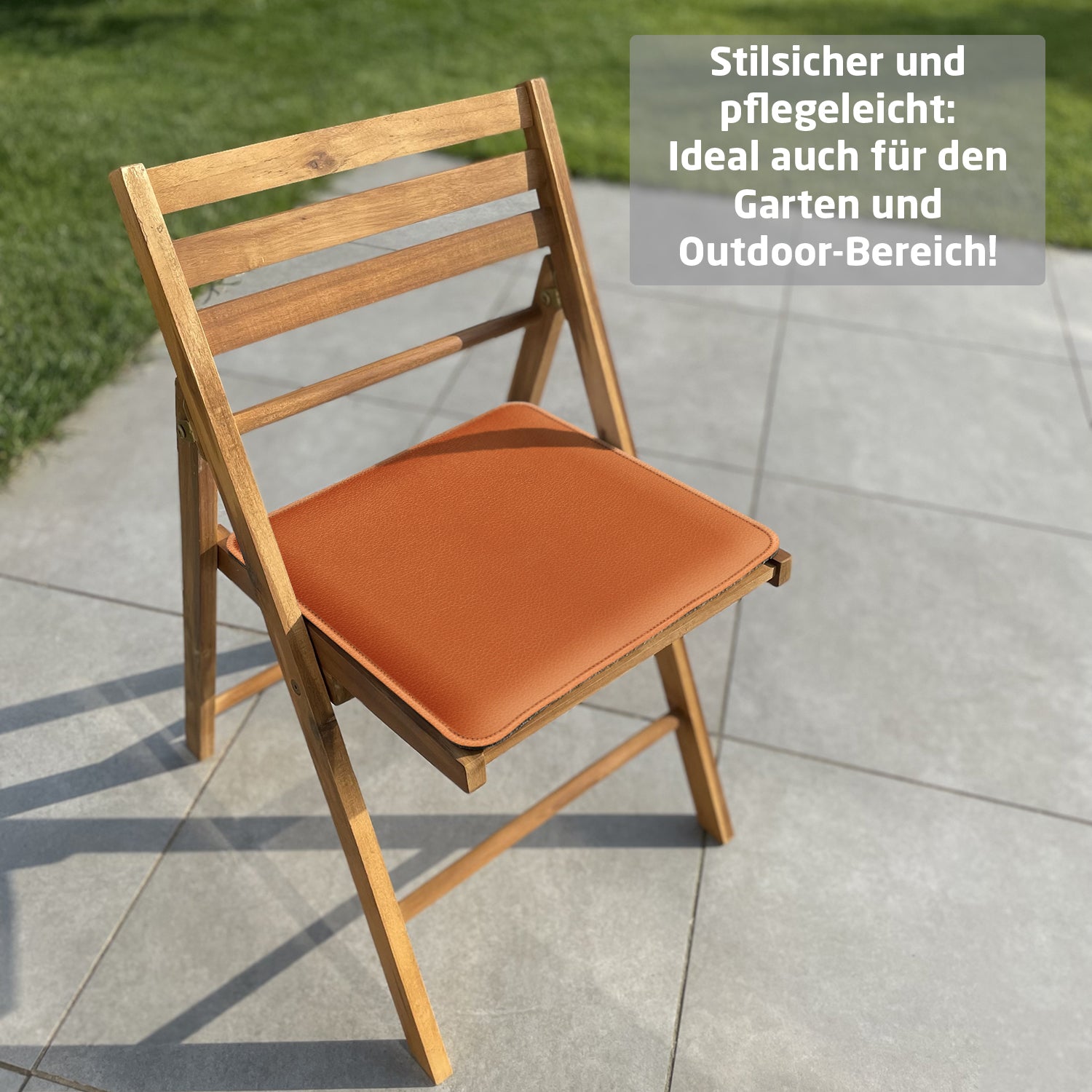 sitzkissen campingstuhl Sitzkissen aus Kunstleder und Filz – Eckig, Waschbar, Indoor/Outdoor – MIQIO® Design