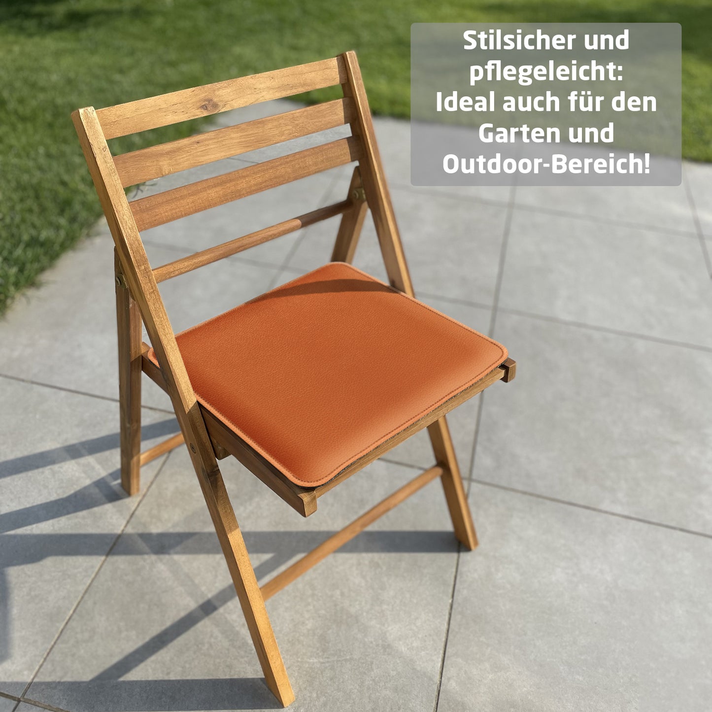 Sitzkissen aus Kunstleder und Filz – Rechteckig, Waschbar, Für Indoor und Outdoor