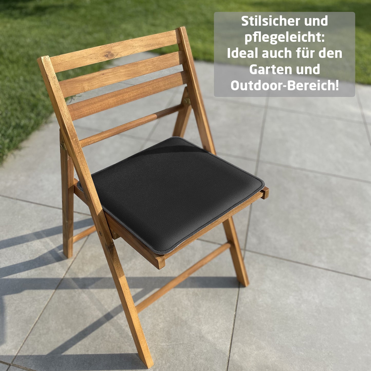 Sitzkissen aus Kunstleder und Filz – Rechteckig, Waschbar, Für Indoor und Outdoor