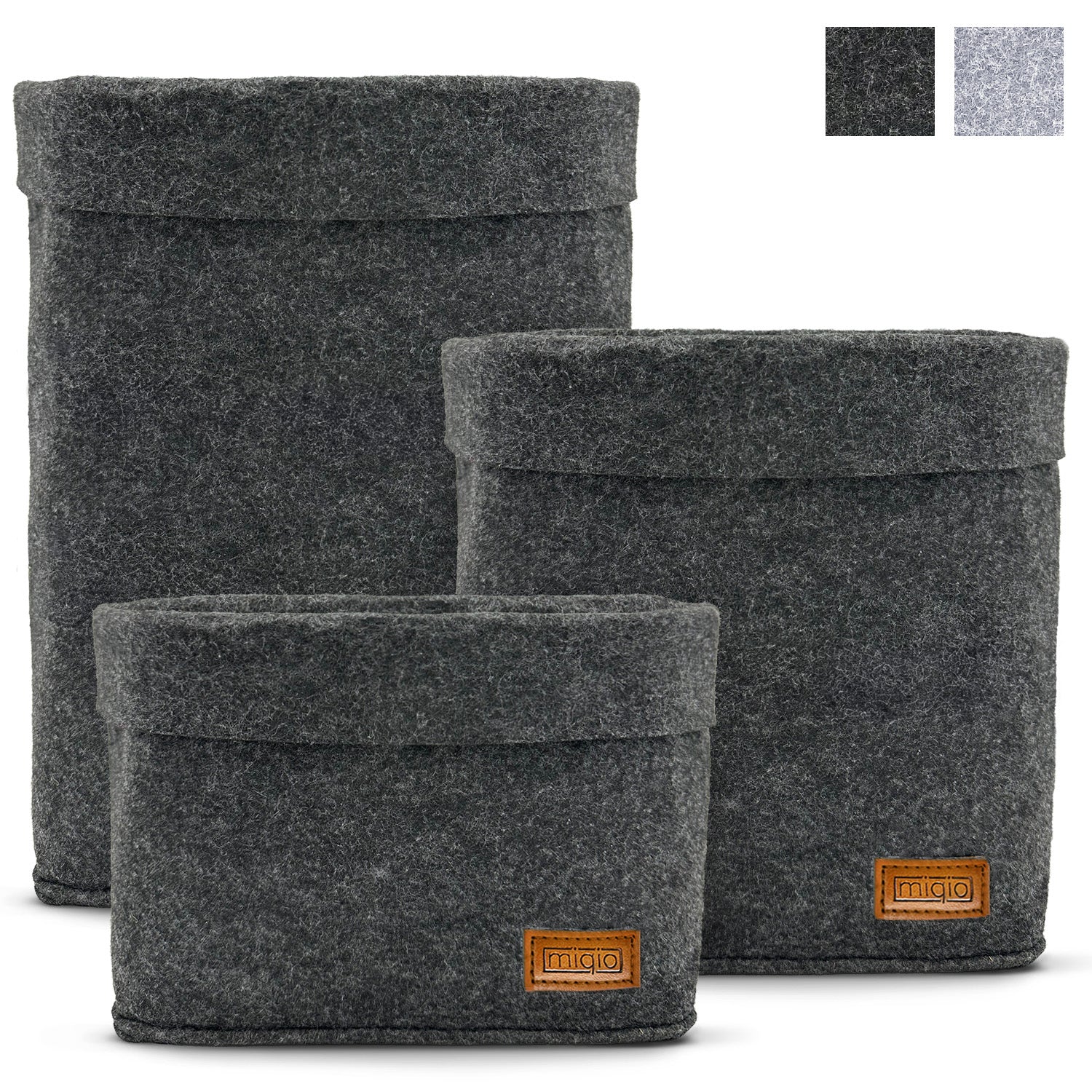 aufbewahrung set Filzkorb zur Aufbewahrung 3er-Set – MIQIO® Design
