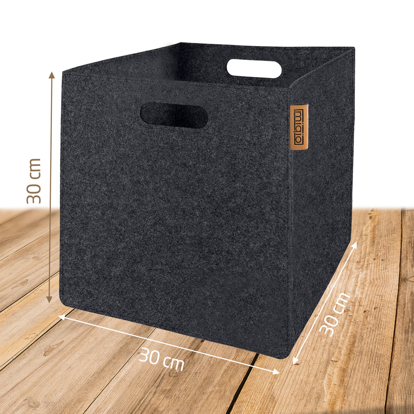 Filzbox zur Aufbewahrung. Grau & Groß (30x30x30 cm)