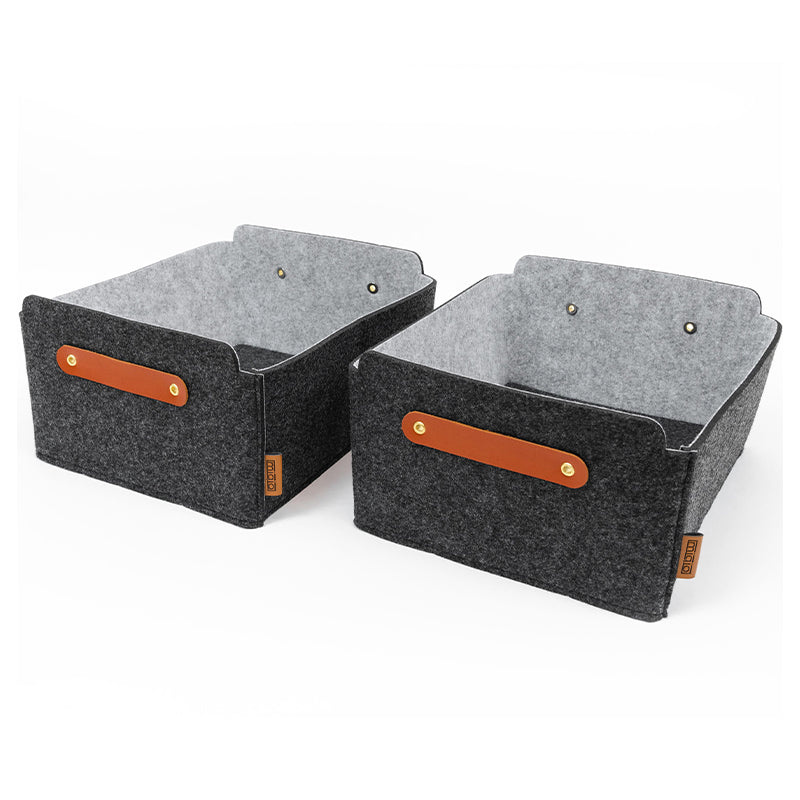 Filzbox zur Aufbewahrung. Grau & Flach (31x25x15 cm)