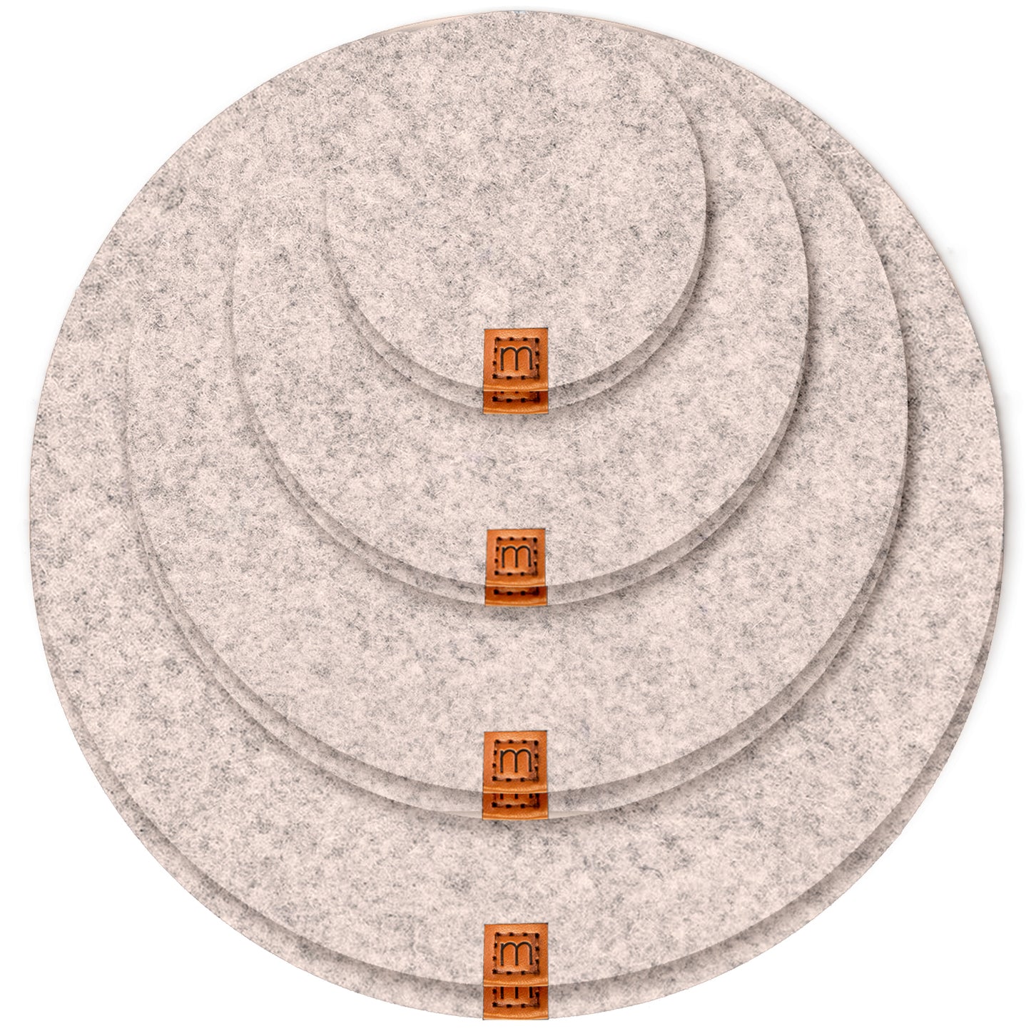 Filz Untersetzer rund für Vasen und Töpfe - 8er Set - 10 cm/ 15cm / 20 cm / 25cm