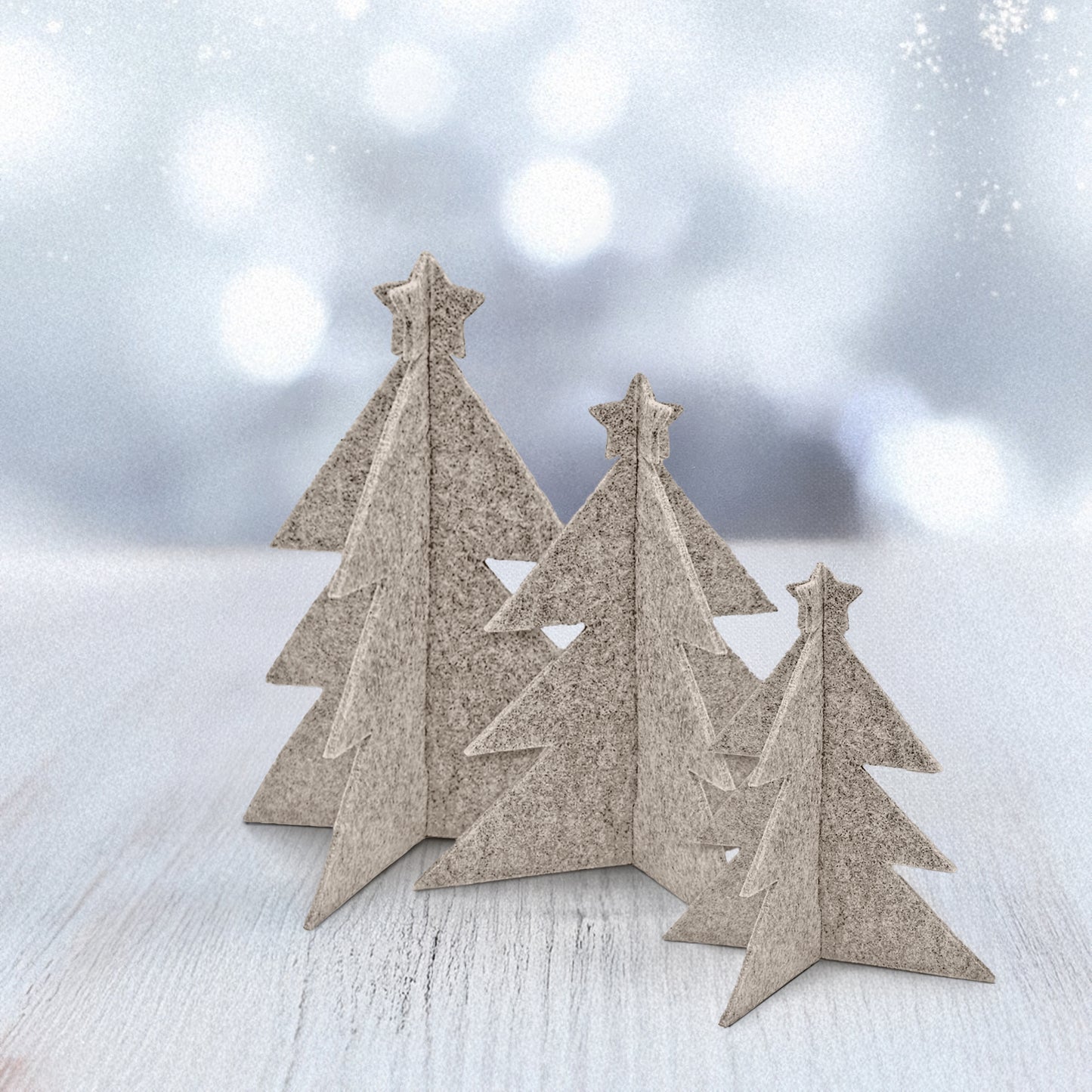 Filz Tannenbäume – 3er-Set für elegante Weihnachtsdekoration