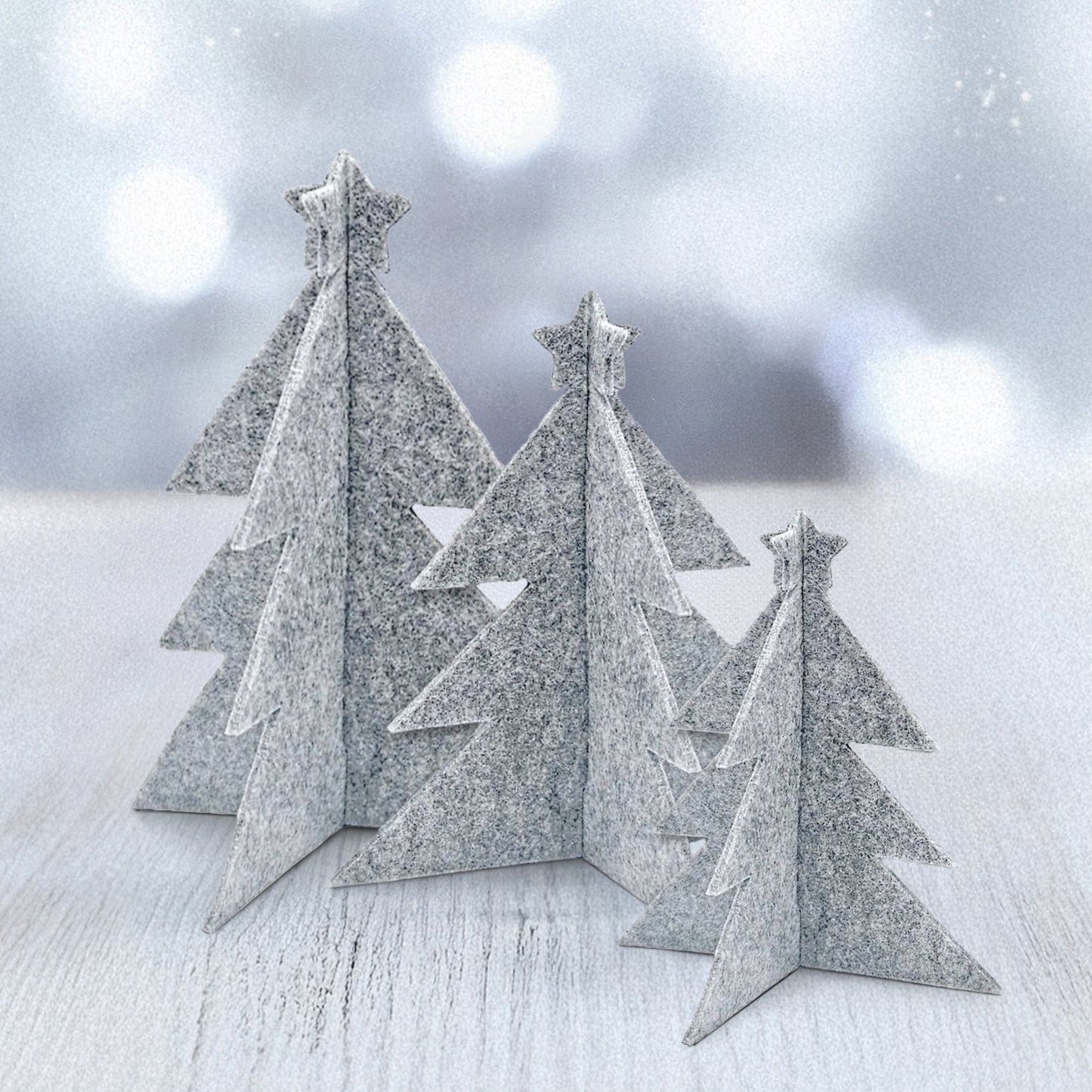Filz Tannenbäume – 3er-Set für elegante Weihnachtsdekoration