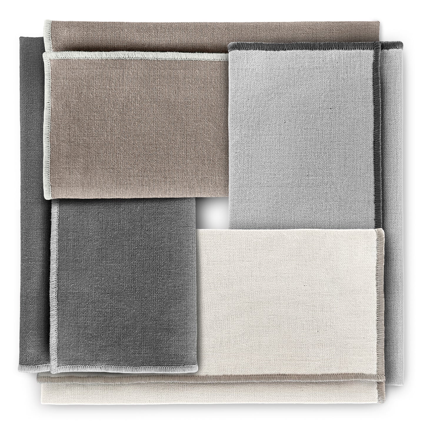 Stoffservietten aus 100% Bio-Baumwolle mit edler Ziernaht - 6er Set - 45 x 45 cm
