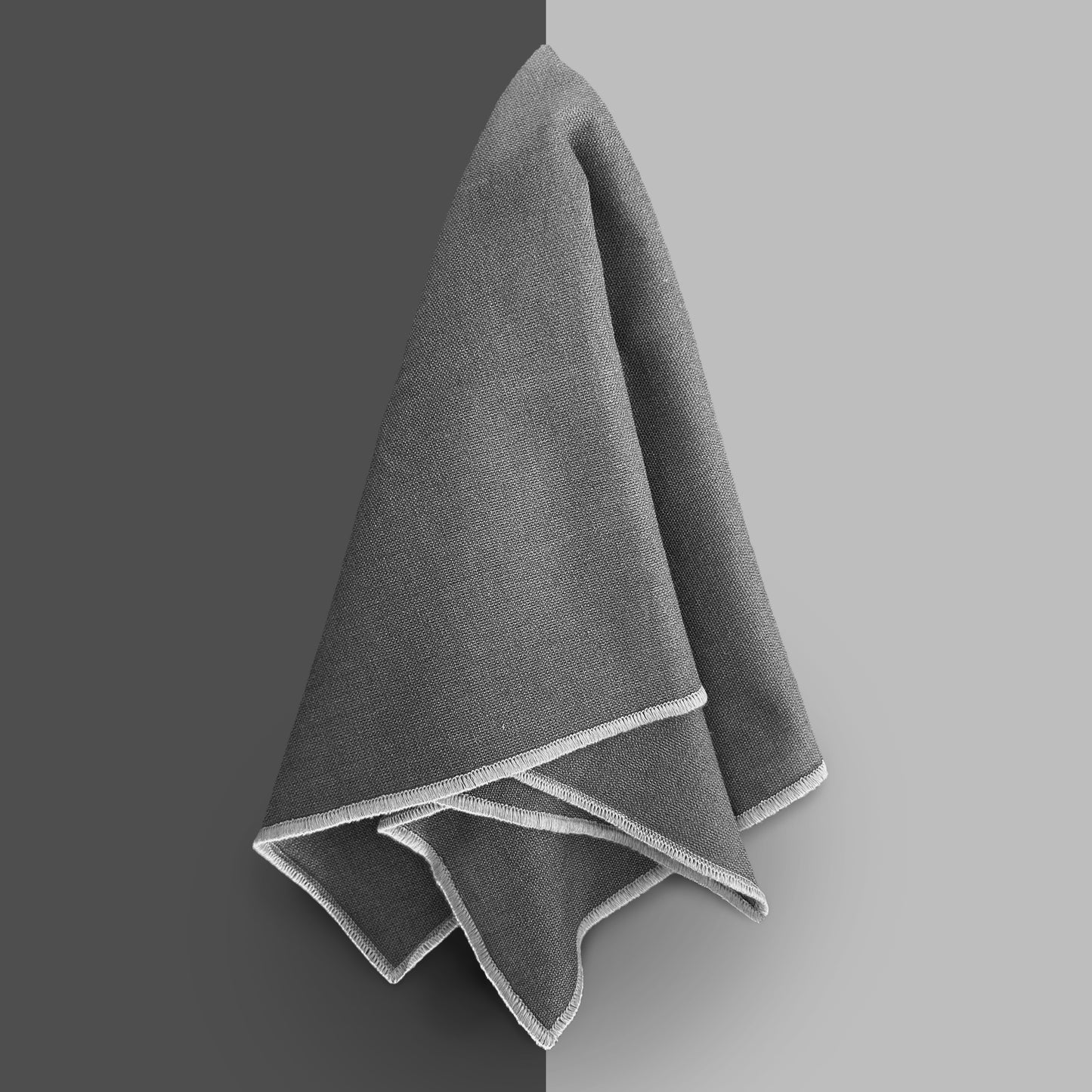 Stoffservietten aus 100% Bio-Baumwolle mit edler Ziernaht - 6er Set - 45 x 45 cm