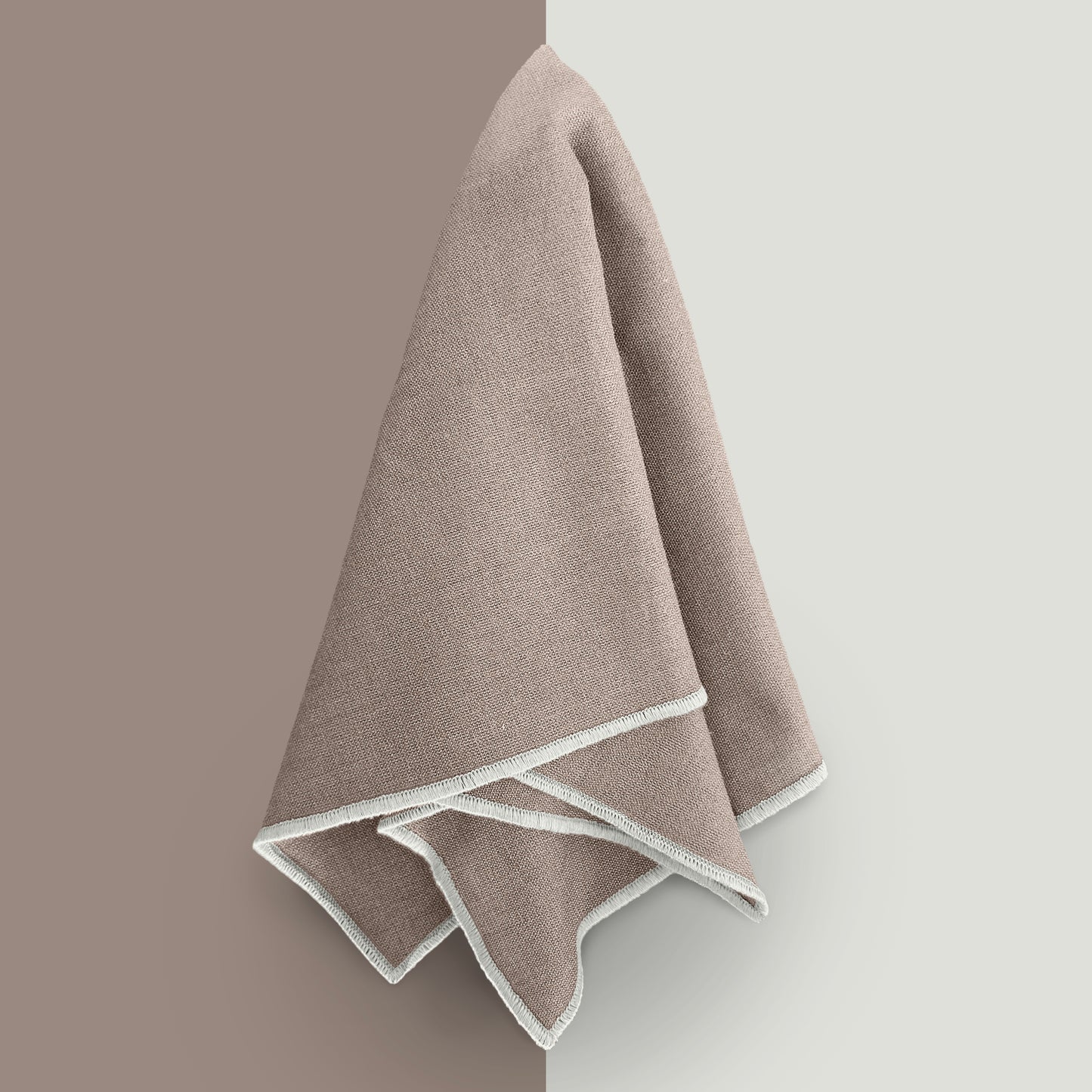 Stoffservietten aus 100% Bio-Baumwolle mit edler Ziernaht - 6er Set - 45 x 45 cm