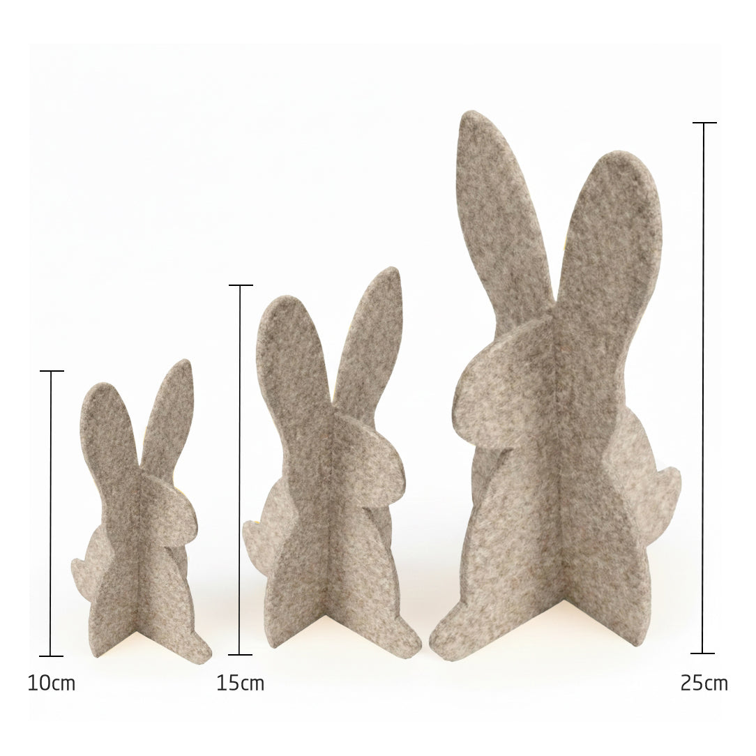 Filz Osterhasen – 3er-Set für stilvolle Osterdeko und Tischdeko