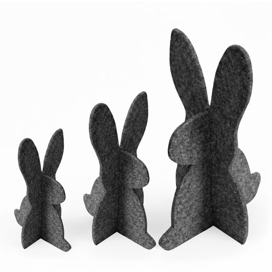 Filz Osterhasen – 3er-Set für stilvolle Osterdeko und Tischdeko