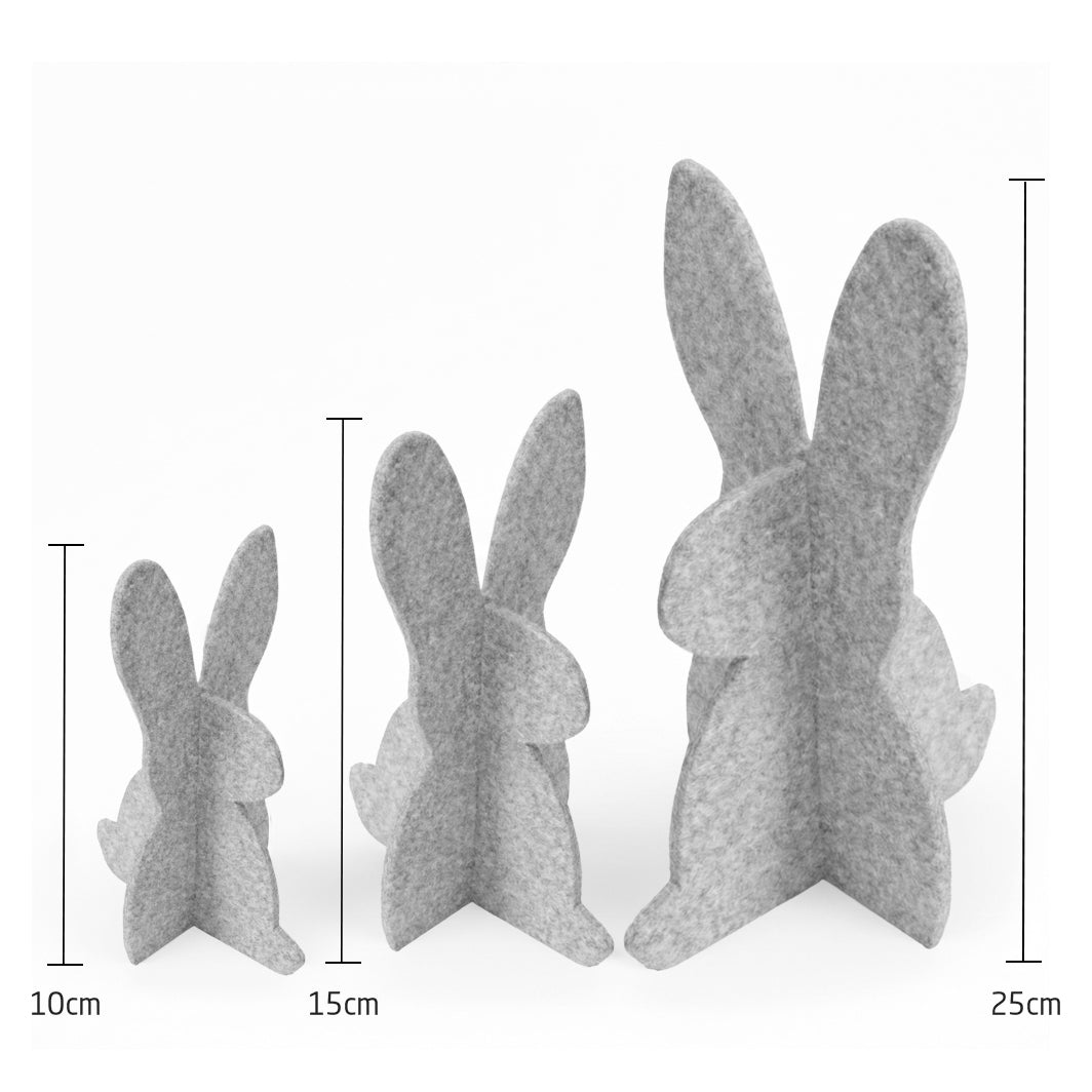 Filz Osterhasen – 3er-Set für stilvolle Osterdeko und Tischdeko