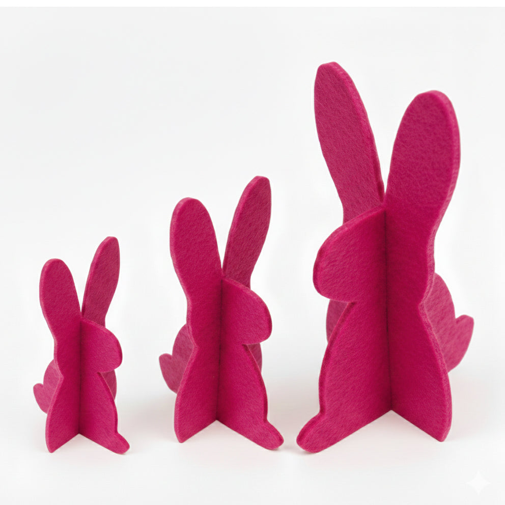 Filz Osterhasen – 3er-Set für stilvolle Osterdeko und Tischdeko