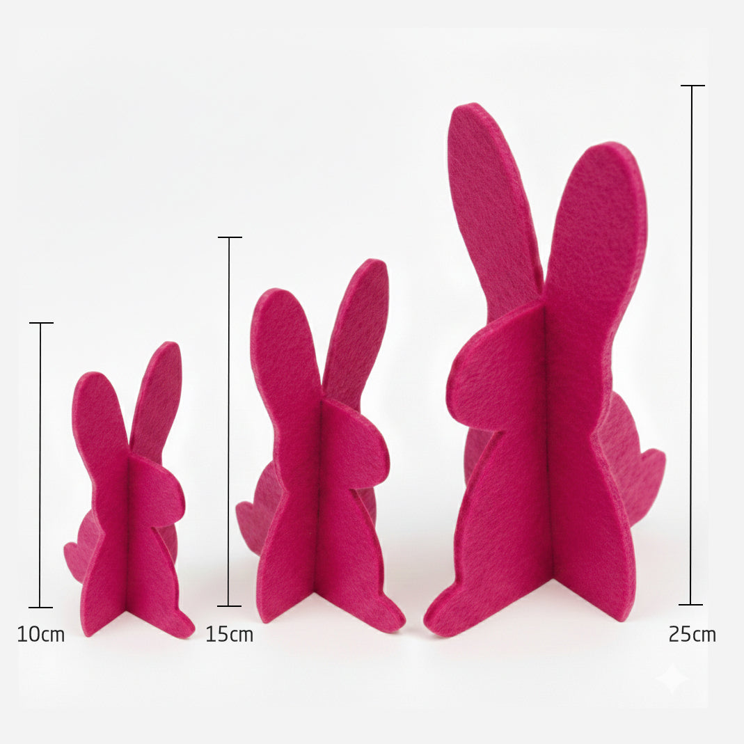 Filz Osterhasen – 3er-Set für stilvolle Osterdeko und Tischdeko