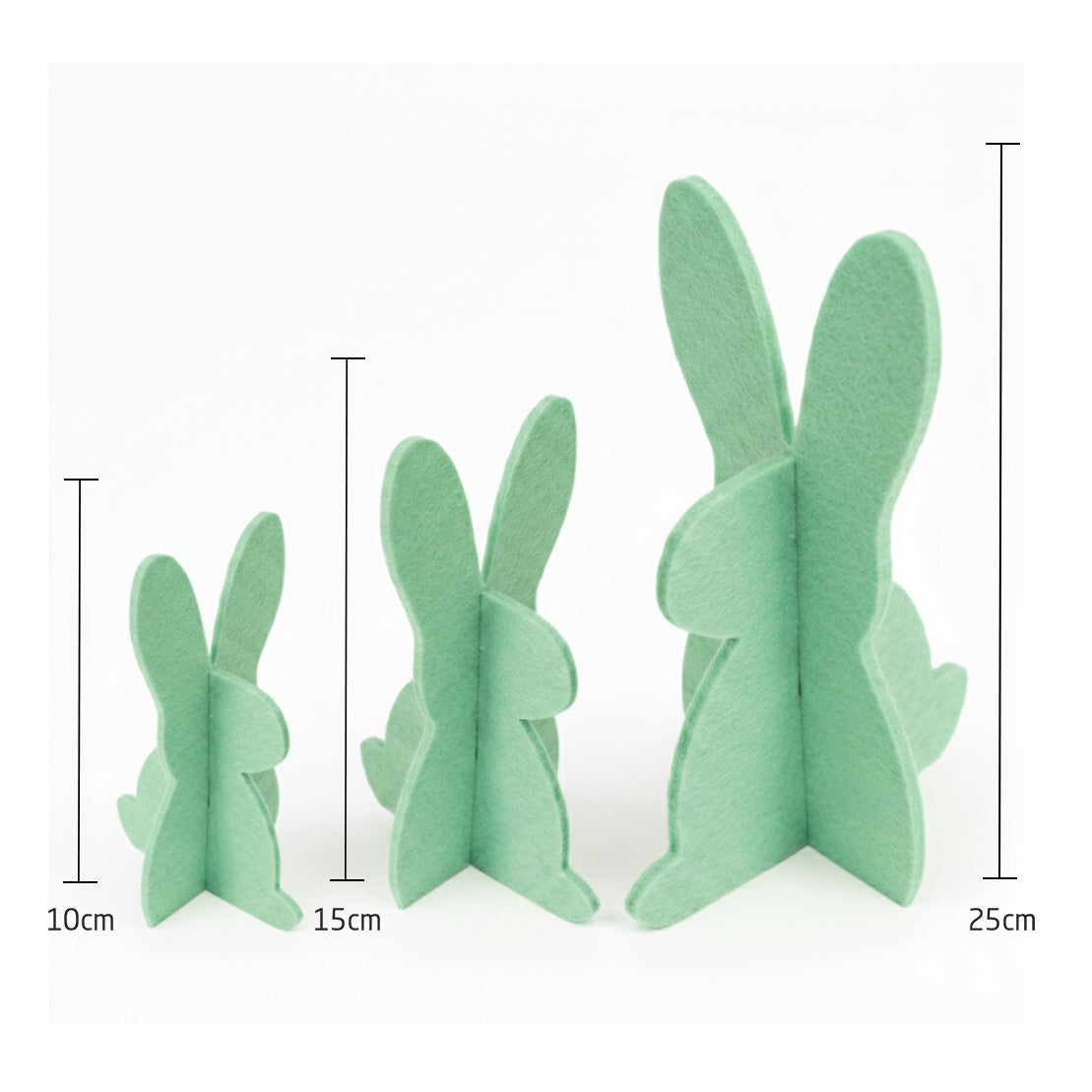Filz Osterhasen – 3er-Set für stilvolle Osterdeko und Tischdeko