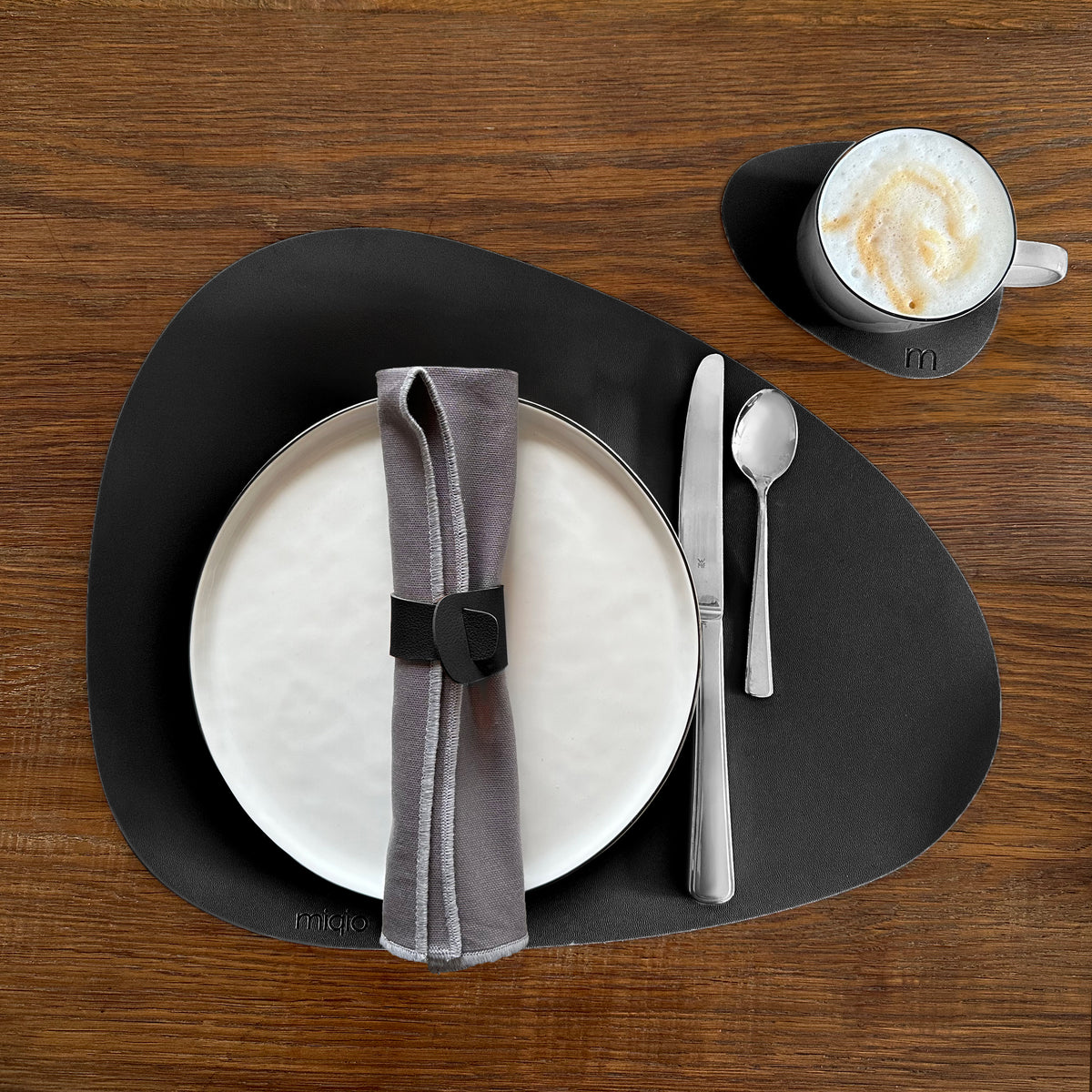 Tischset Stone aus Kunstleder - 18-teilig - 40 x 32 cm