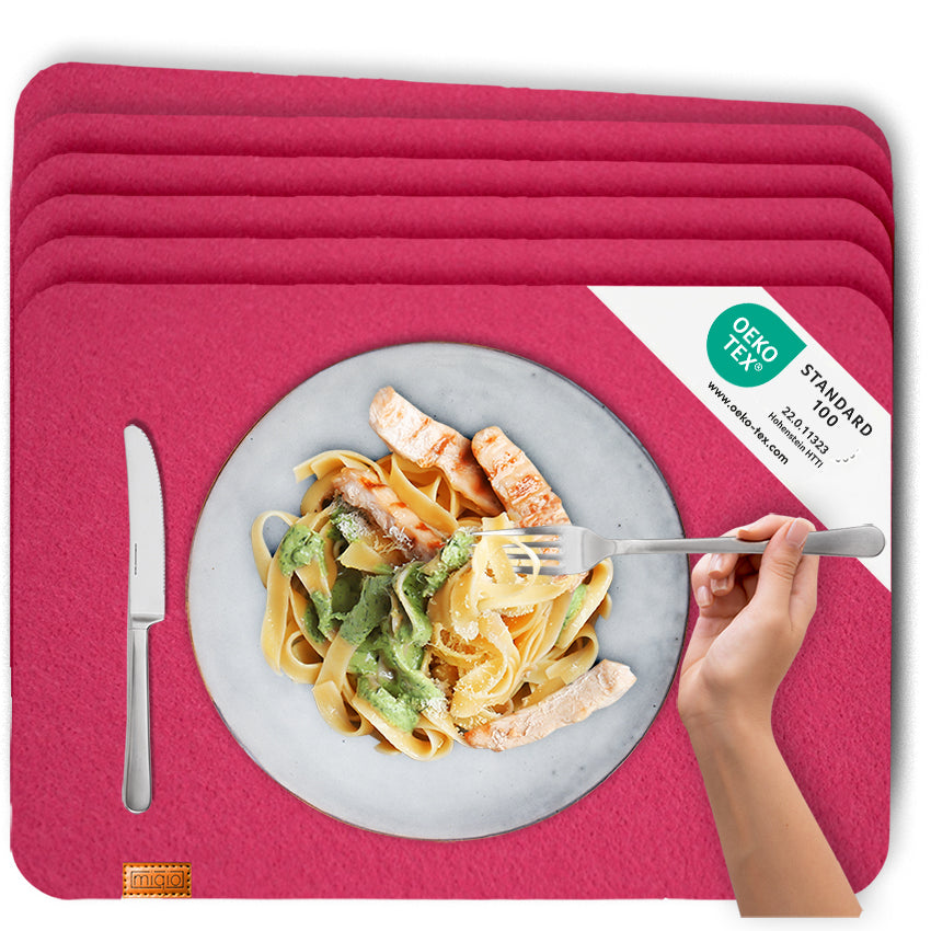 Filz-Tischset, Grau/Anthrazit. 44x30cm. Im Set: 4-6 Pers. (Neue Farben)