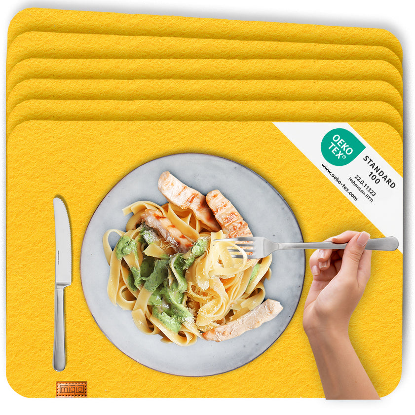 Filz-Tischset, Grau/Anthrazit. 44x30cm. Im Set: 4-6 Pers. (Neue Farben)