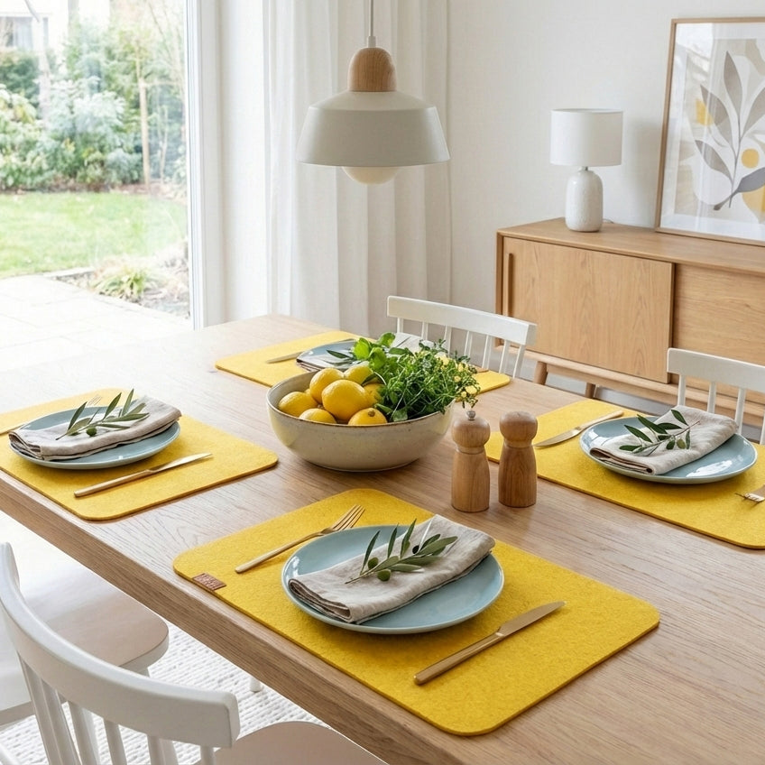 Filz-Tischset, Grau/Anthrazit. 44x30cm. Im Set: 4-6 Pers. (Neue Farben)
