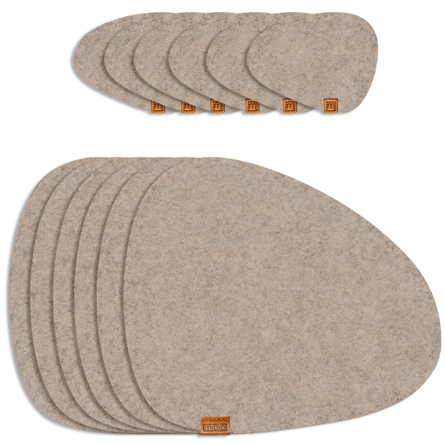 Filz-Tischset inkl. Glasuntersetzer Stone im 6er Set