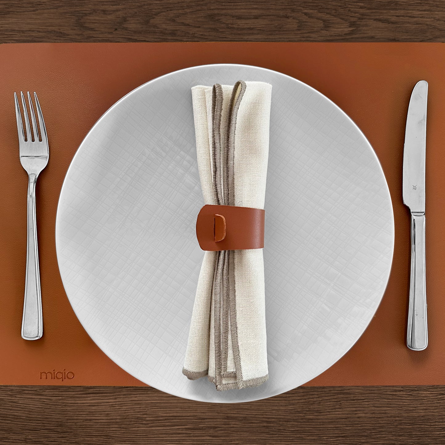 Stoffservietten aus 100% Bio-Baumwolle mit edler Ziernaht - 6er Set - 45 x 45 cm