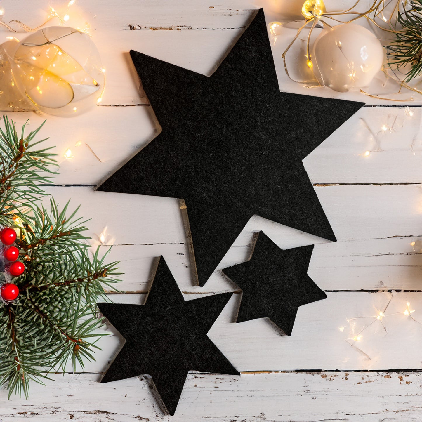Filz Sterne 3er-Set – Weihnachtsdeko & Untersetzer