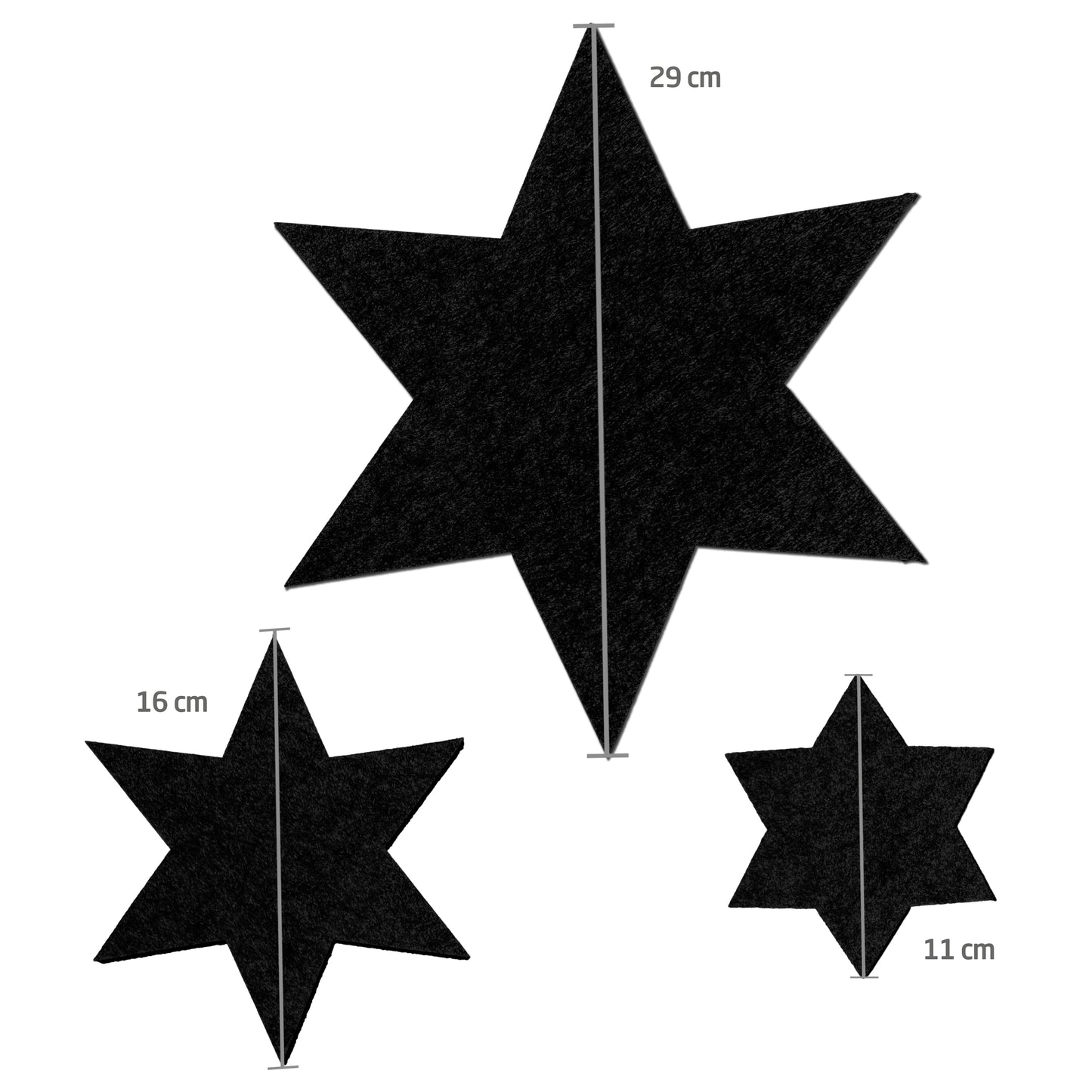 Filz Sterne 3er-Set – Weihnachtsdeko & Untersetzer
