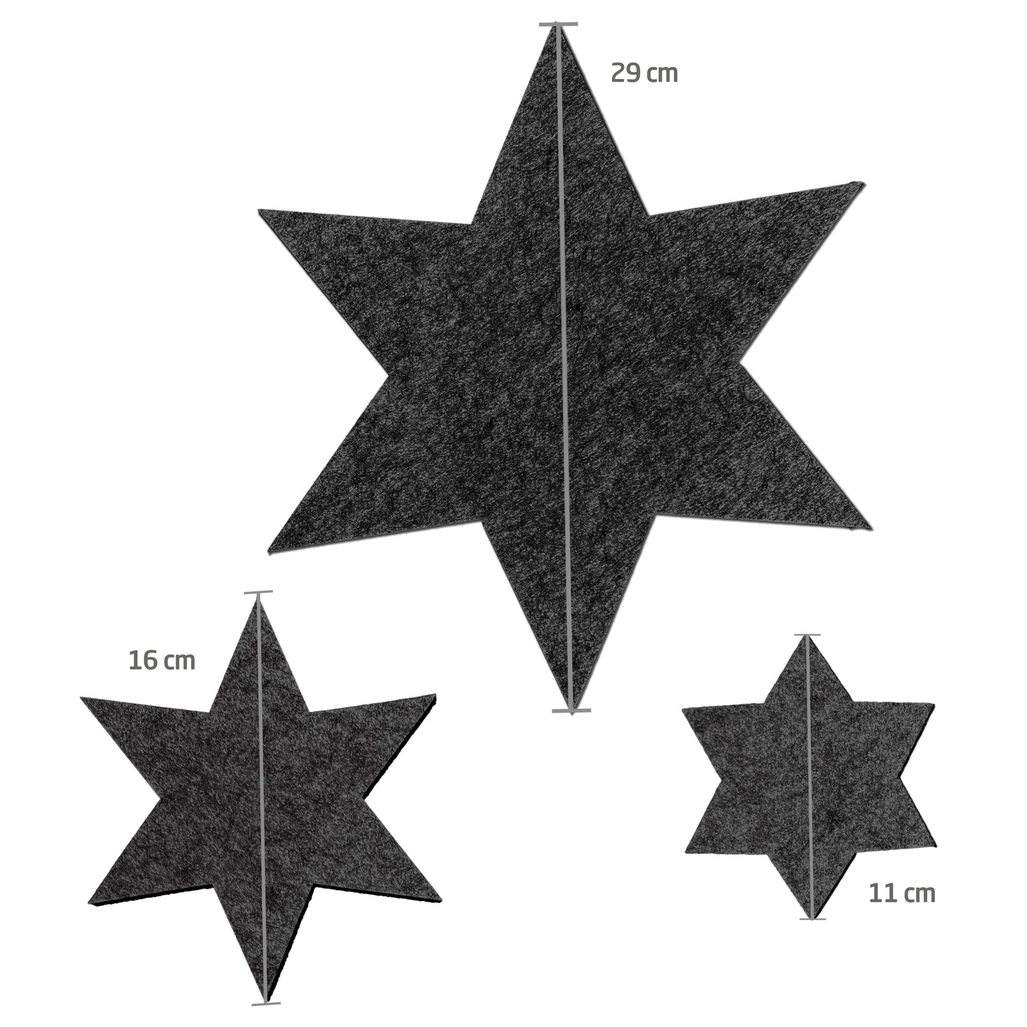 Filz Sterne 3er-Set – Weihnachtsdeko & Untersetzer