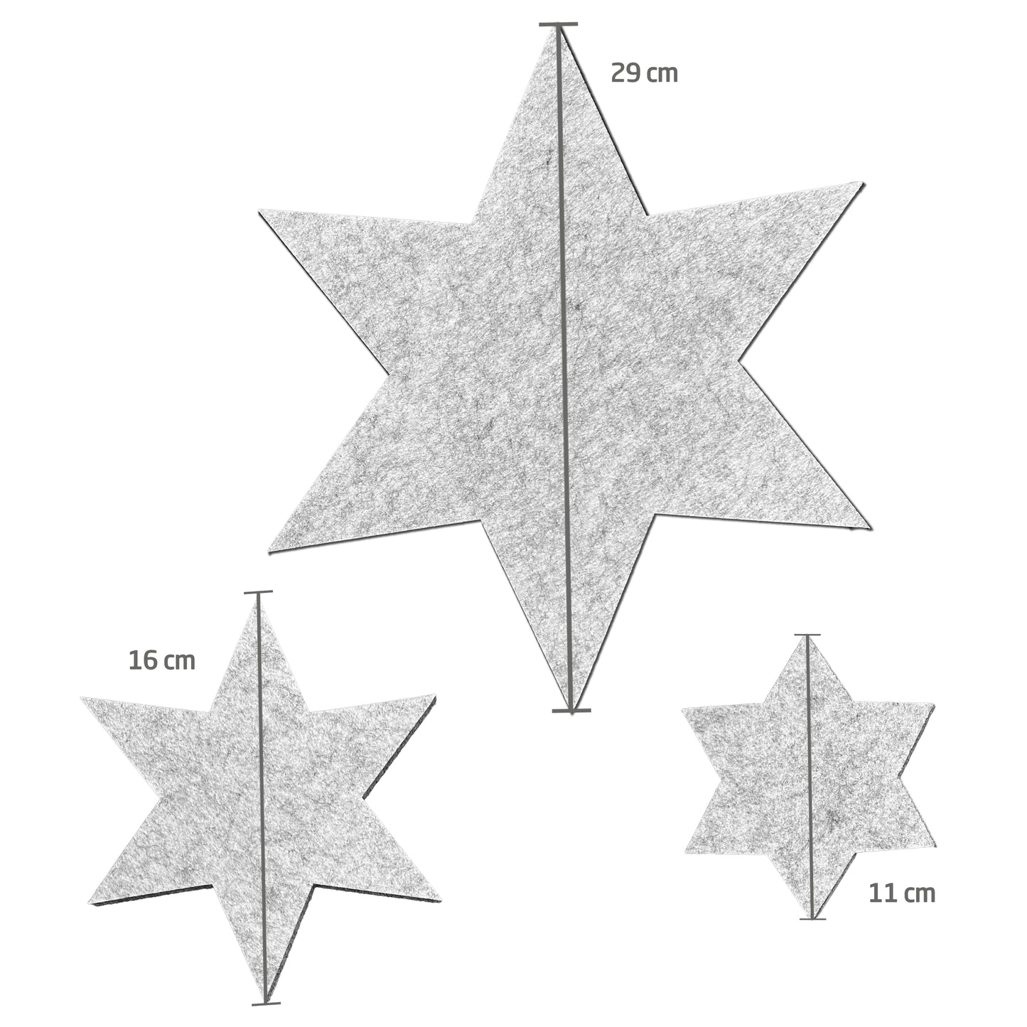 Filz Sterne 3er-Set – Weihnachtsdeko & Untersetzer