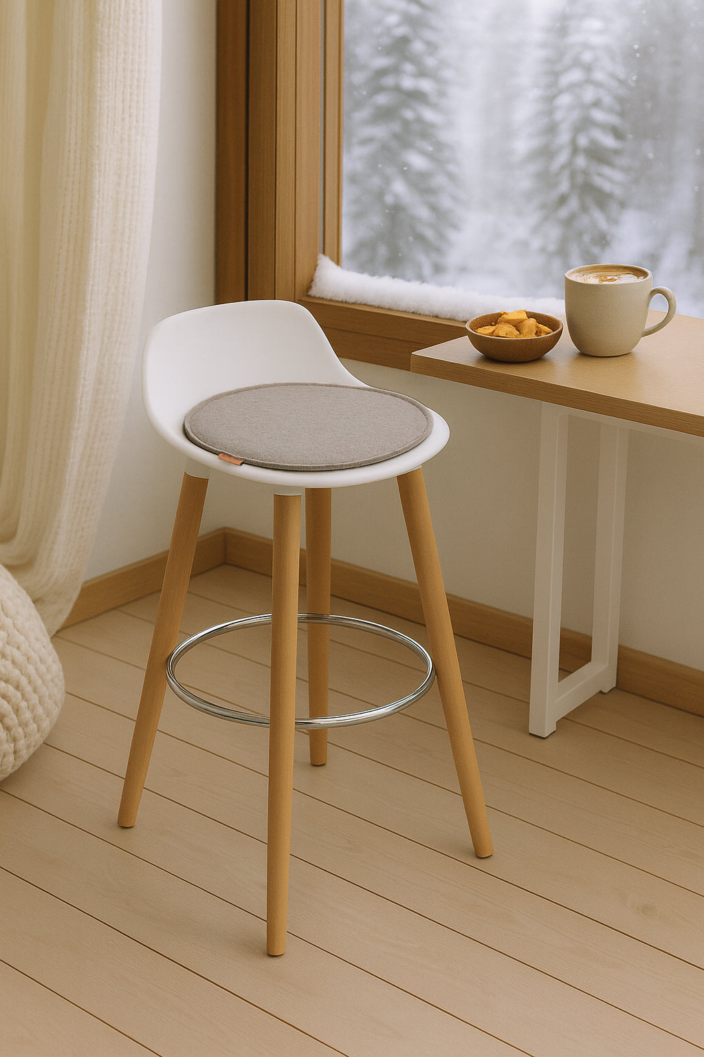 Sitzkissen aus Filz Rund, Waschbar, Rutschfest