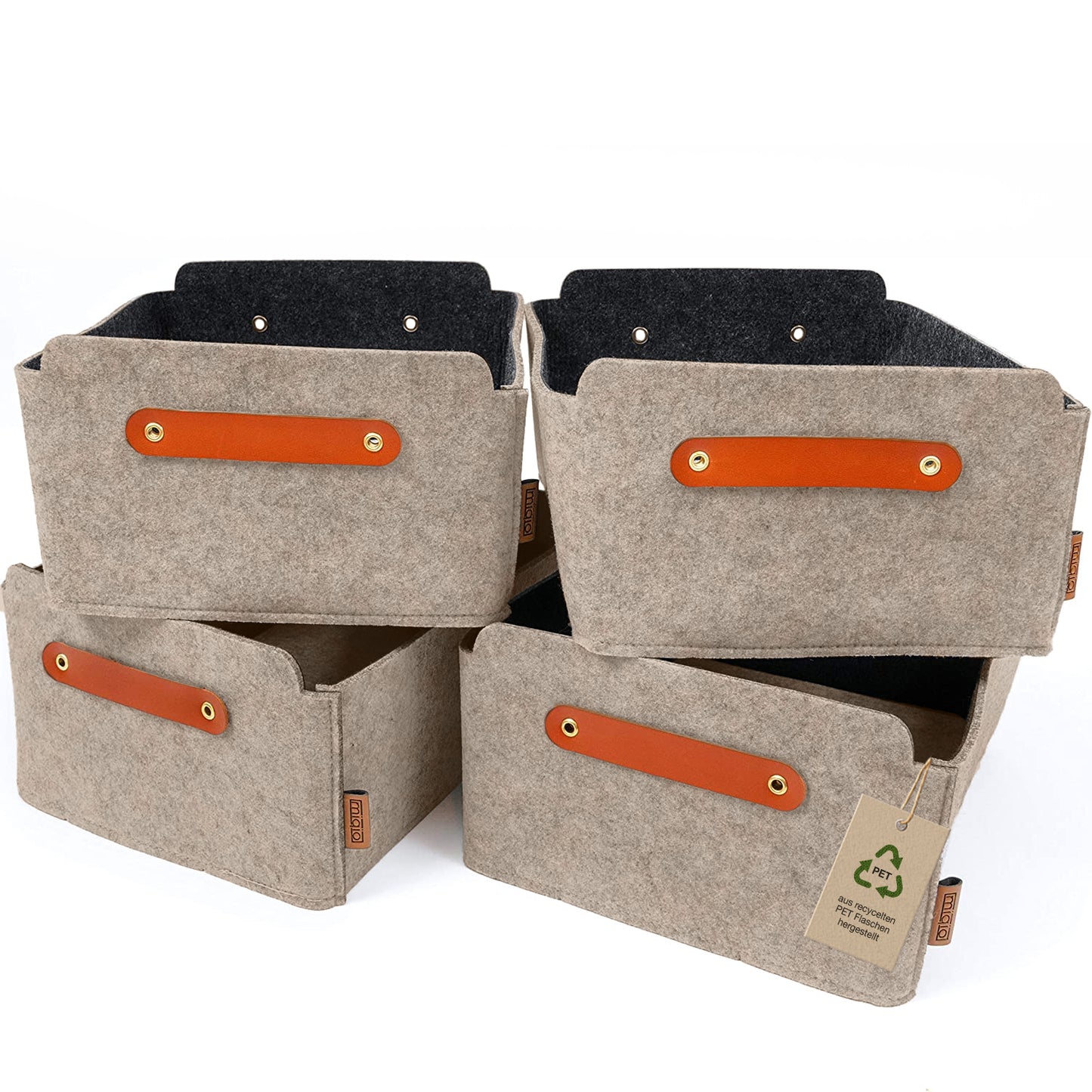Filzbox zur Aufbewahrung. Grau & Flach (31x25x15 cm)