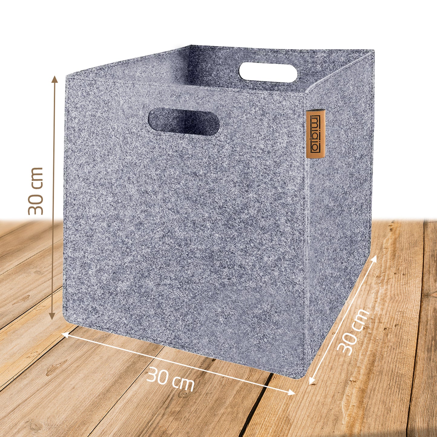 Filzbox zur Aufbewahrung. Grau & Groß (30x30x30 cm)