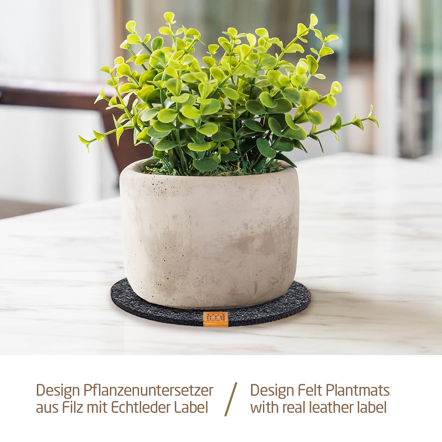 Filz Untersetzer rund für Vasen und Töpfe - 8er Set - 10 cm/ 15cm / 20 –  MIQIO® Design