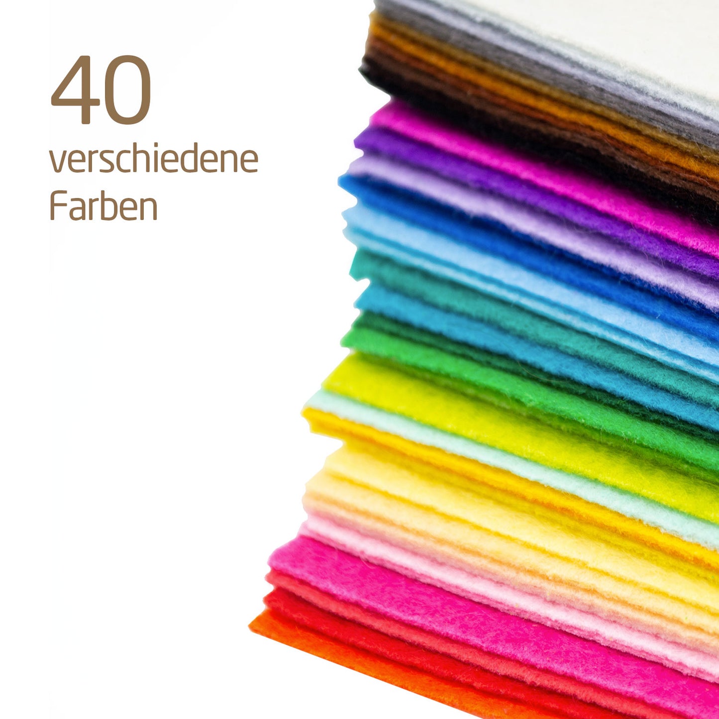 Bastelfilz - Nachhaltig | XL Bastelset 30x30 cm. 80 Blätter. 40 Farben